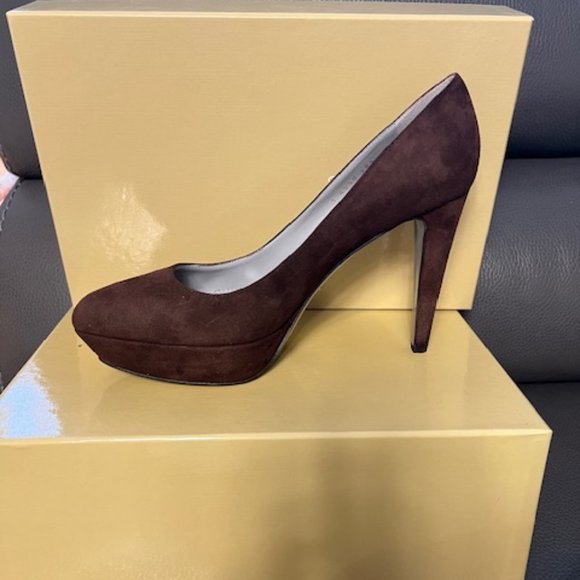 Sergio Rossi Suede Platform Pump Brown 38,5 - Picture 4 of 6